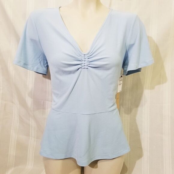 Halogen Blue Peplum Blouse Size S‎ - Picture 2 of 5
